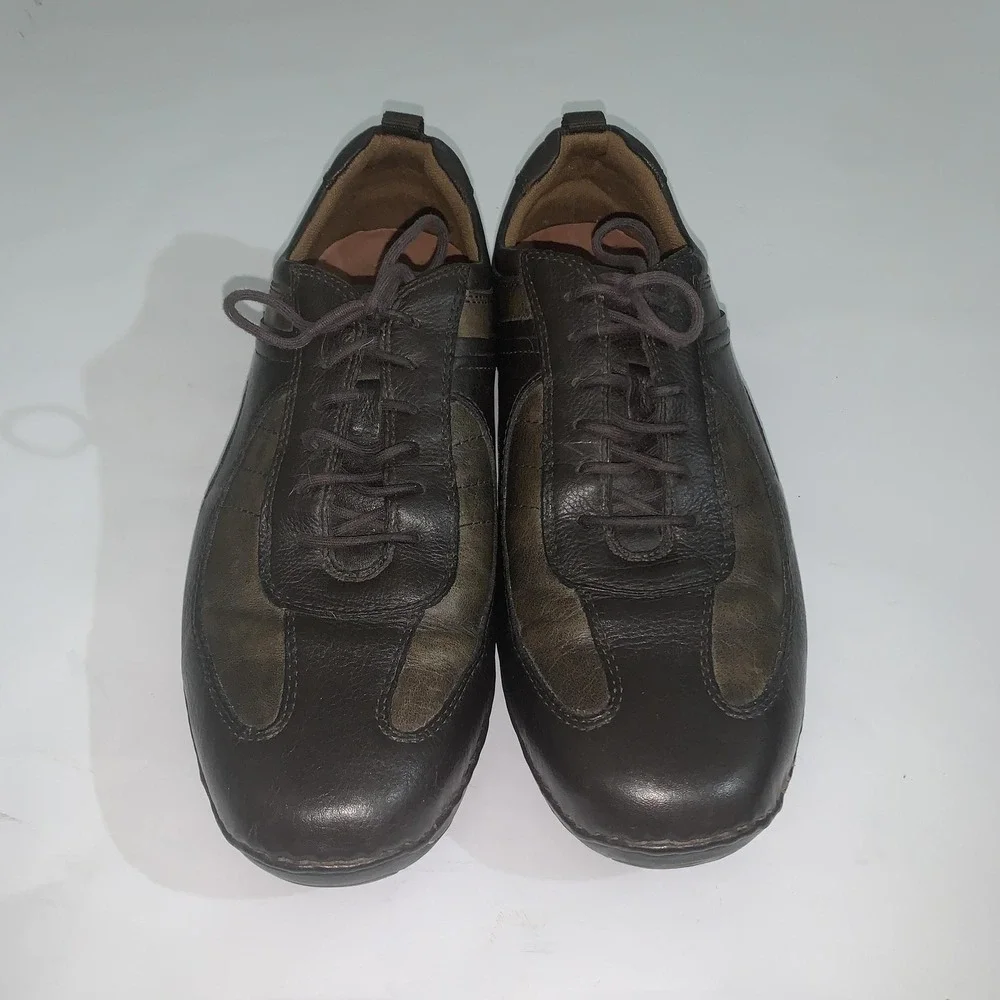 Rockport Shoes Mens Size 10.5 Brown Leather Lace Up Casual Comfort Sneakers